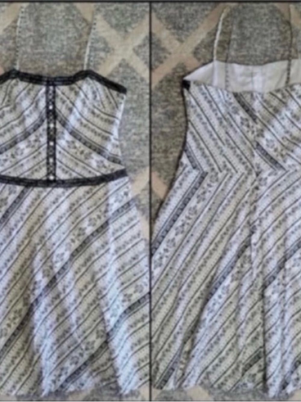 My Michelle White and Black Filigree Midi Dress, Sz 11 Juniors